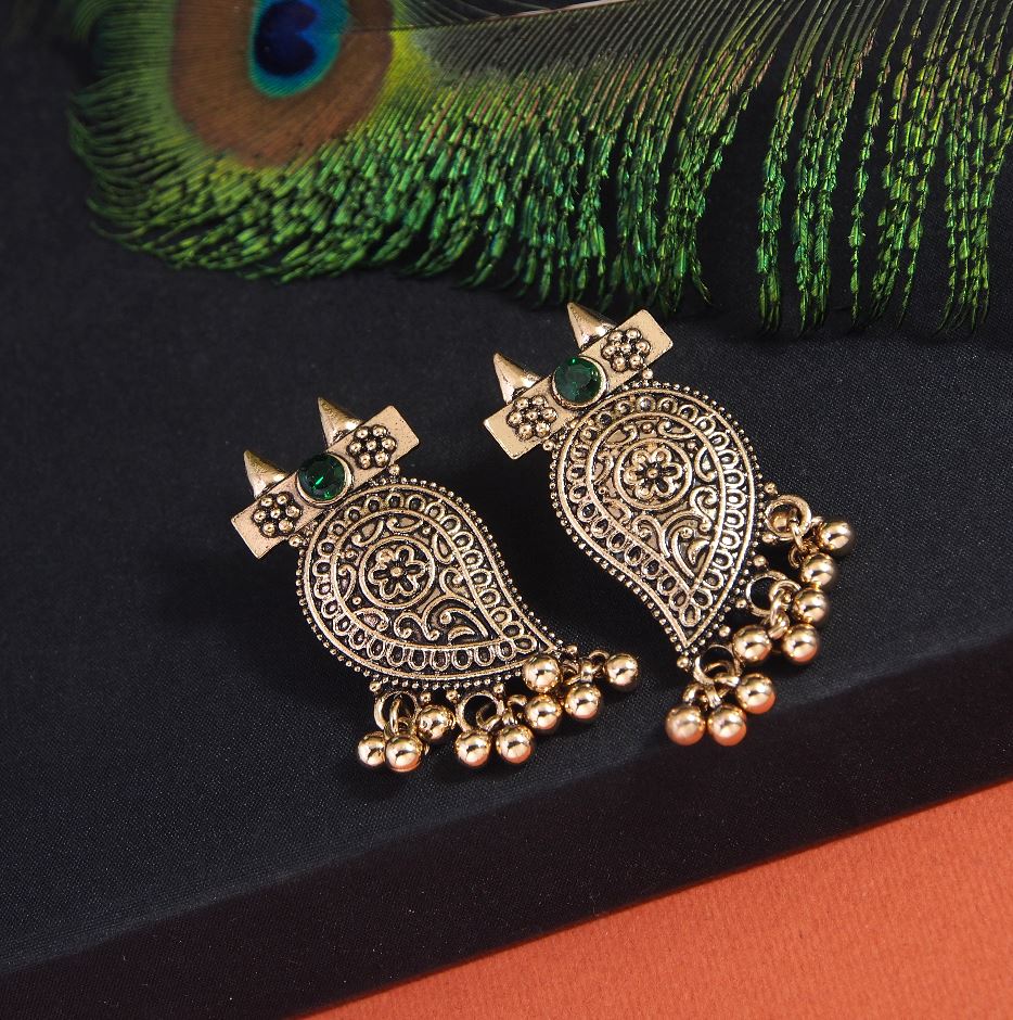 Antique Gold Plated Stud Earring