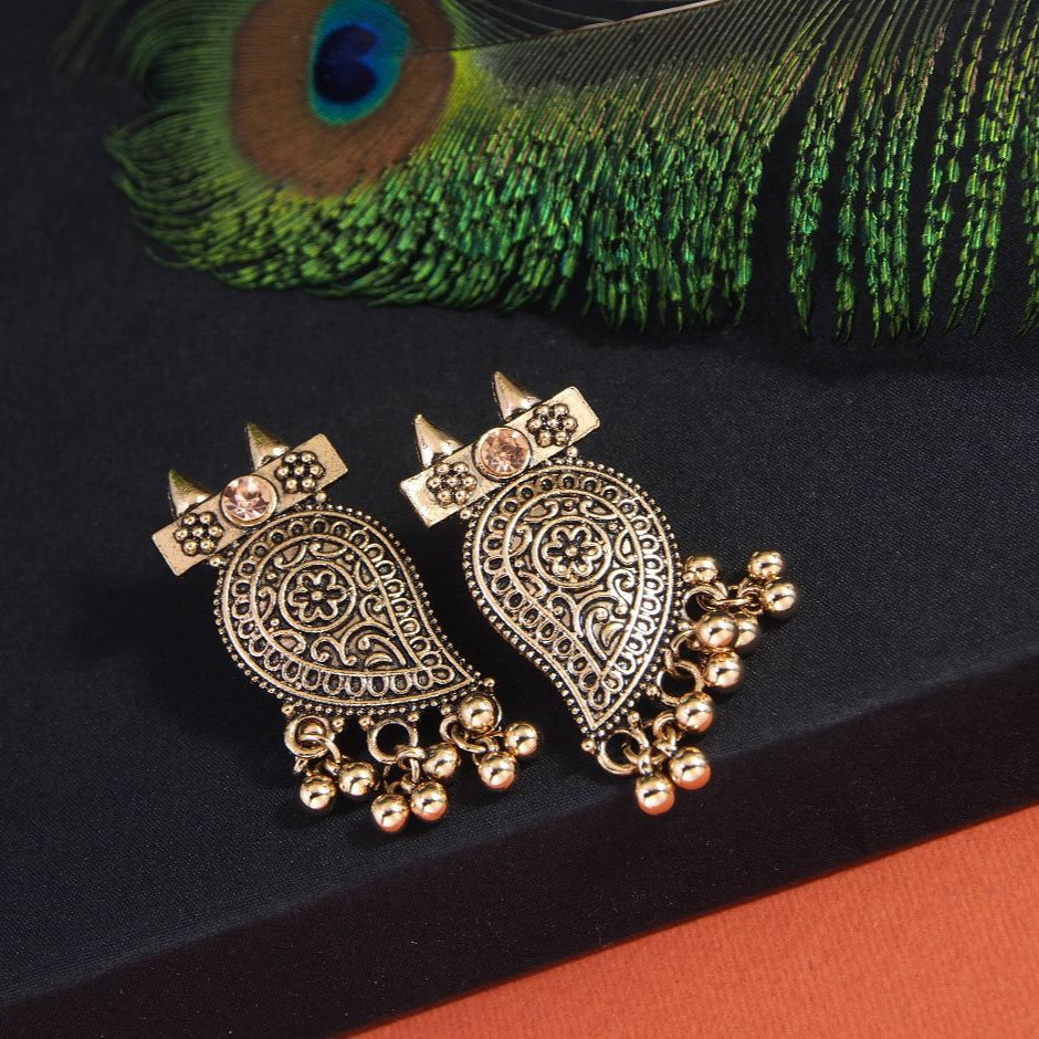 Antique Gold Plated Stud Earring