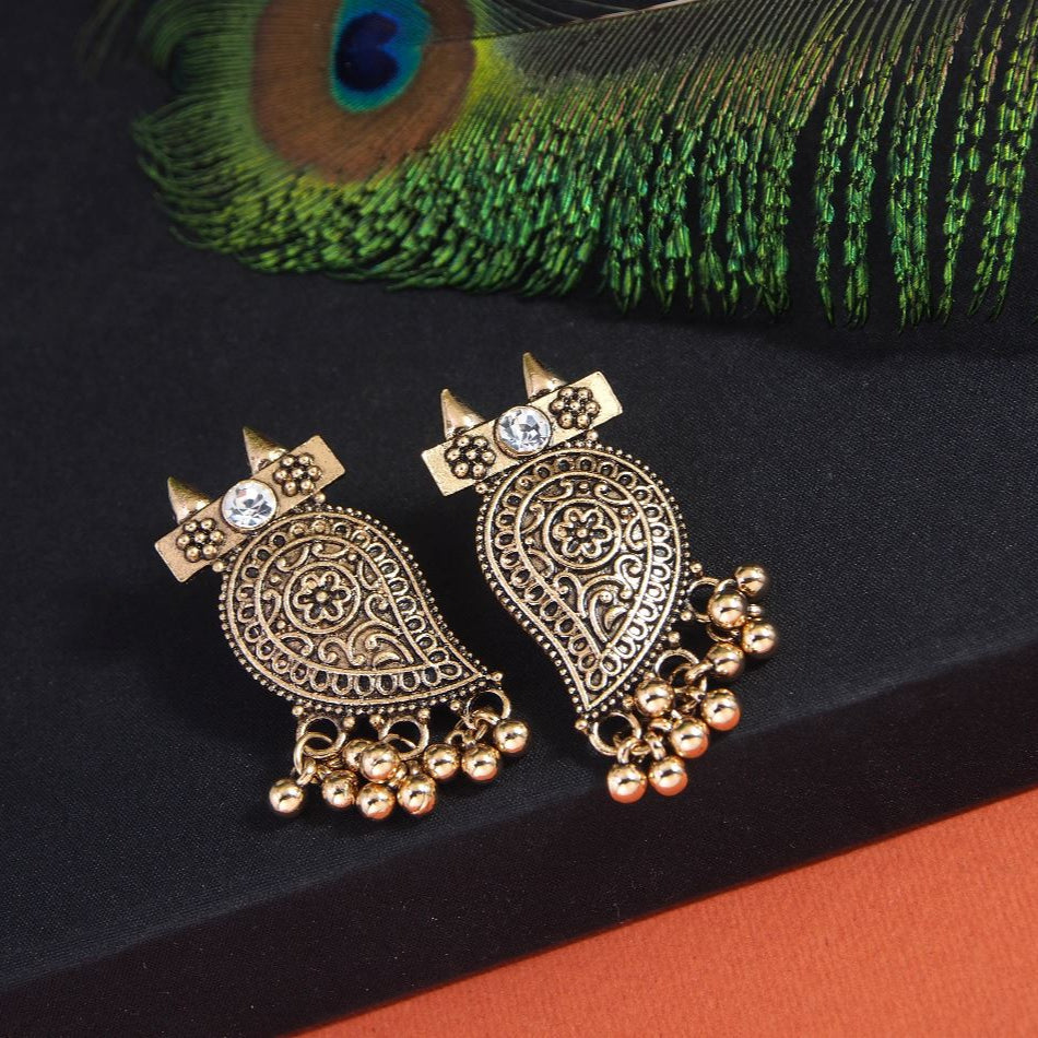 Antique Gold Plated Stud Earring