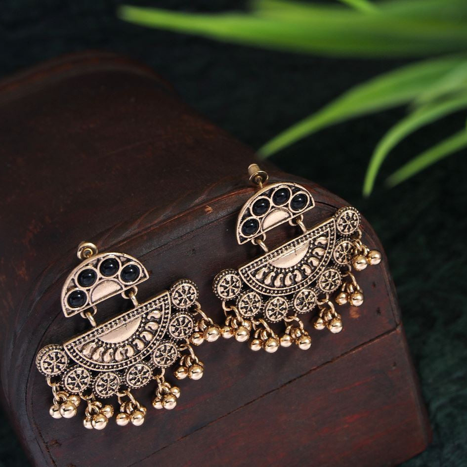 Antique Gold Plated Multicoloured Earring