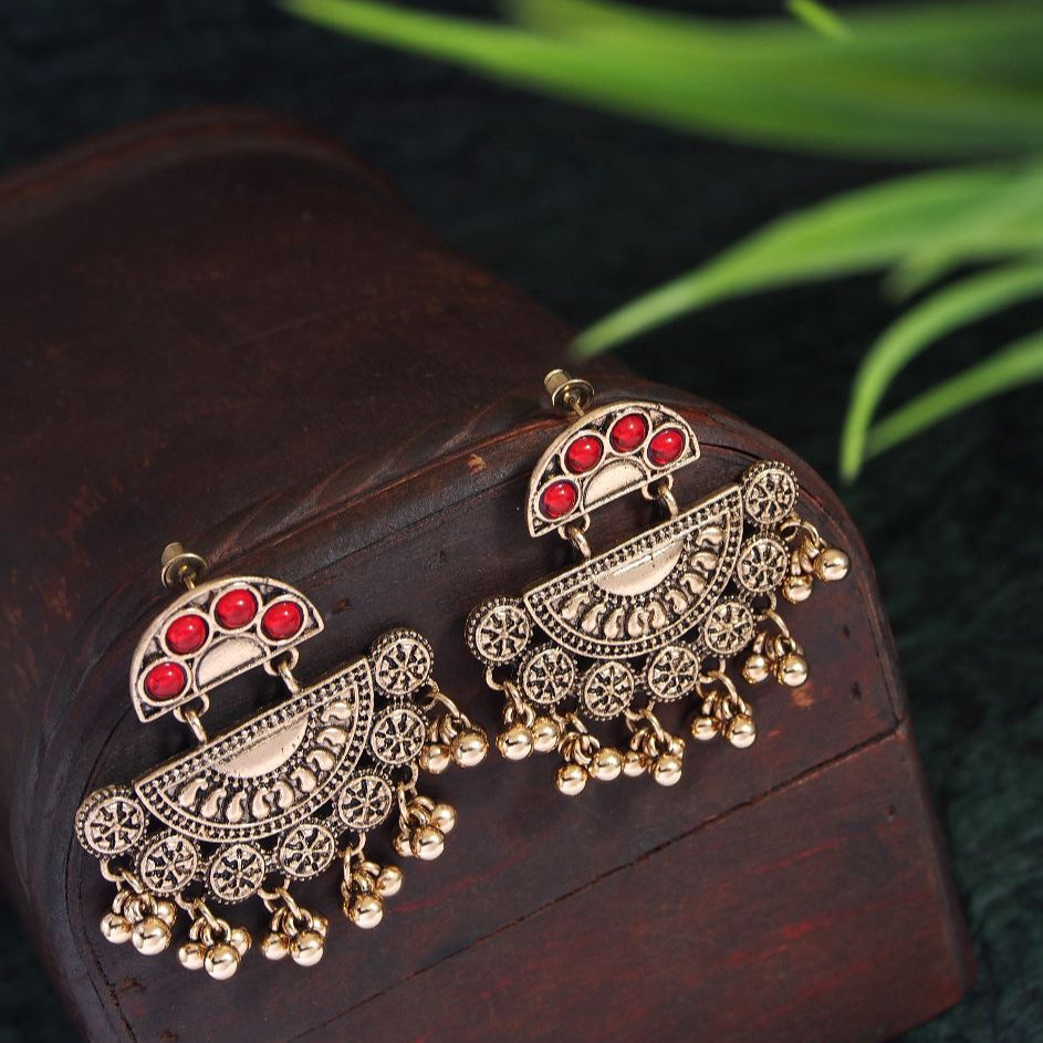 Antique Gold Plated Multicoloured Earring