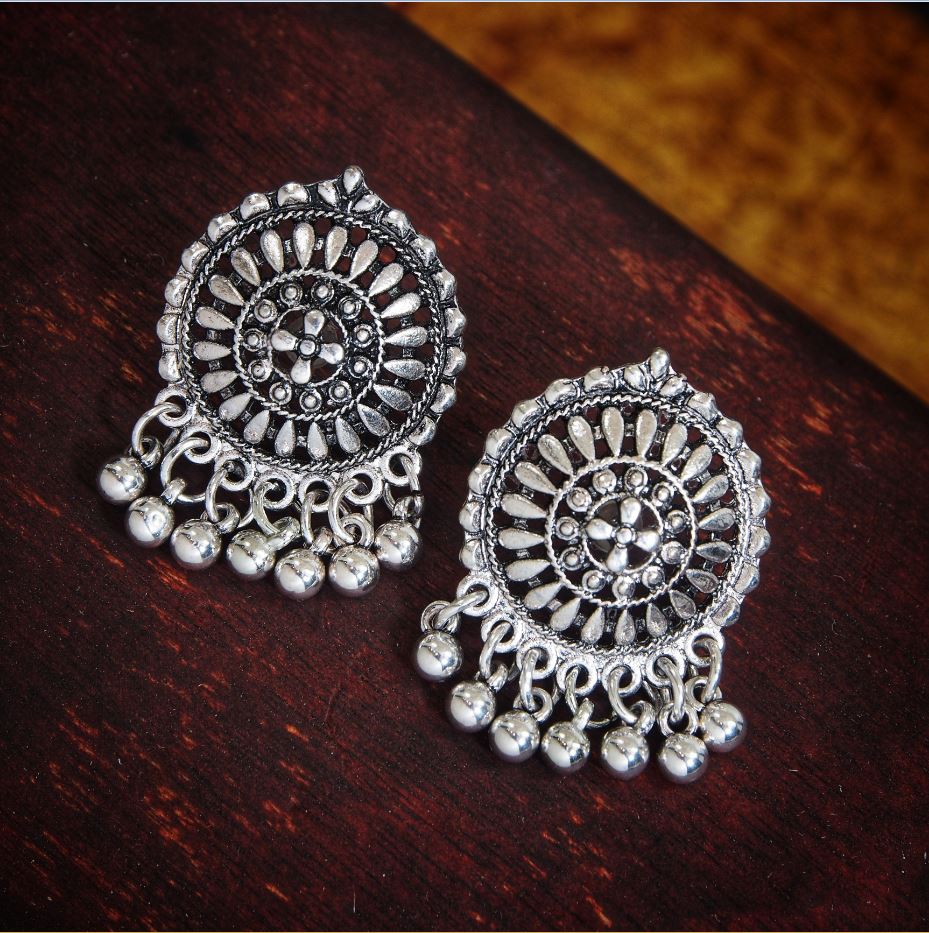 Antique Gold/Silver Plated Studs with Ghungroos