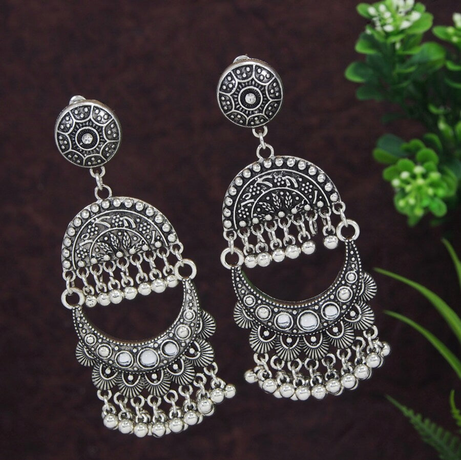 Antique Gold/Silver Plated Chand Bali  Earring