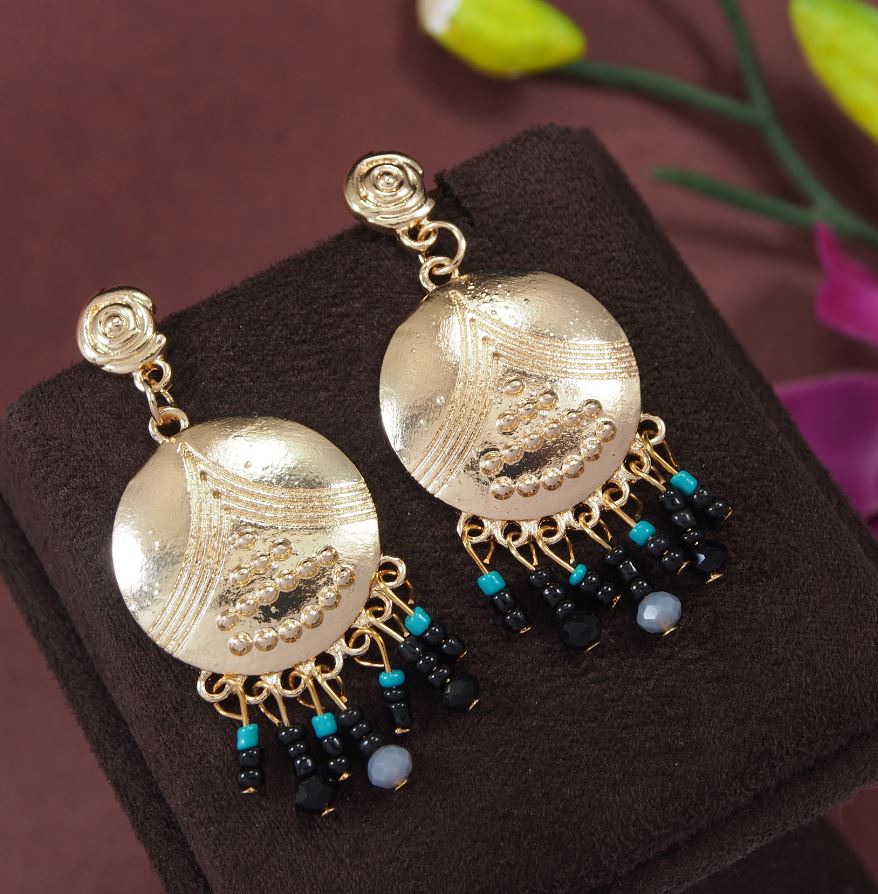 Antique Gold/Silver Plated Multi Coloured Dangle Earring