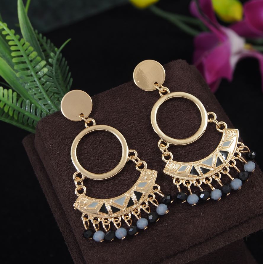 Antique Gold/Silver Plated Multi Coloured Chandelier Earring