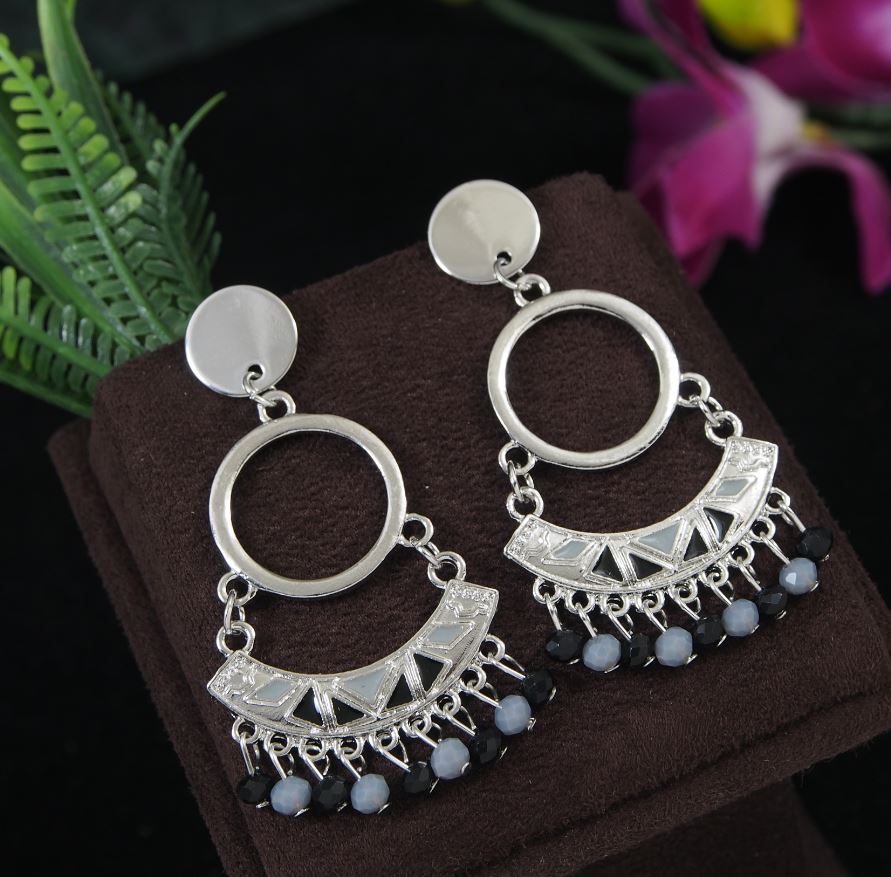 Antique Gold/Silver Plated Multi Coloured Chandelier Earring