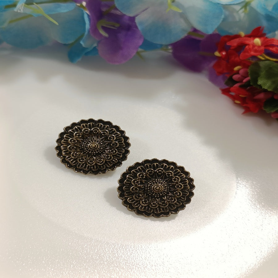 Antique Gold Plated Stud Earring