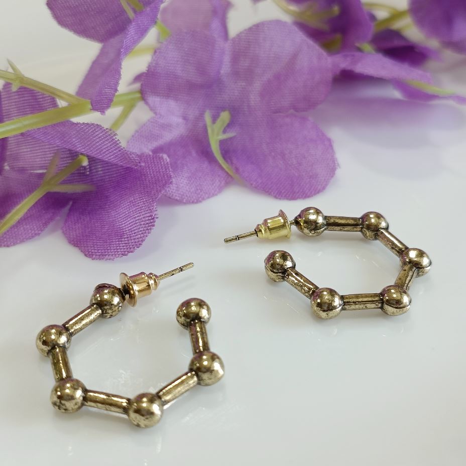 Molecular Shaped Hoop Earrings