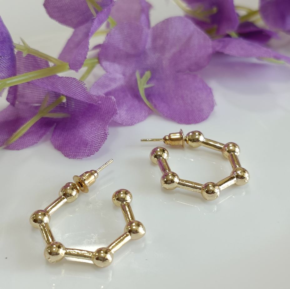 Molecular Shaped Hoop Earrings