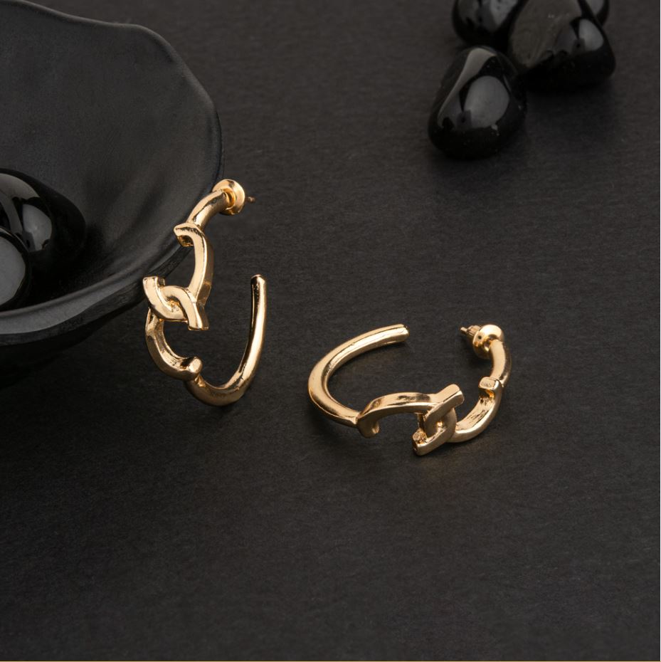 Gold / Silver / Antique Gold Plated Knot Style Fashion Hoops Earring