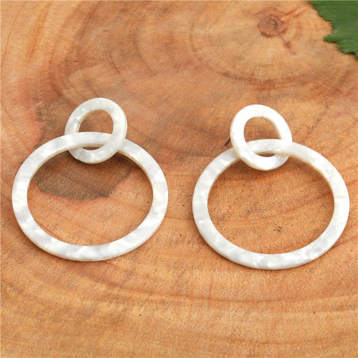 ( Pack of 3 ) Multi Colors Circular Shape Acrylic Drop Earring