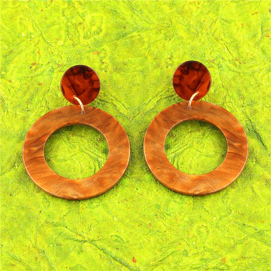 Multi Color Circular Shaped Drop Earring