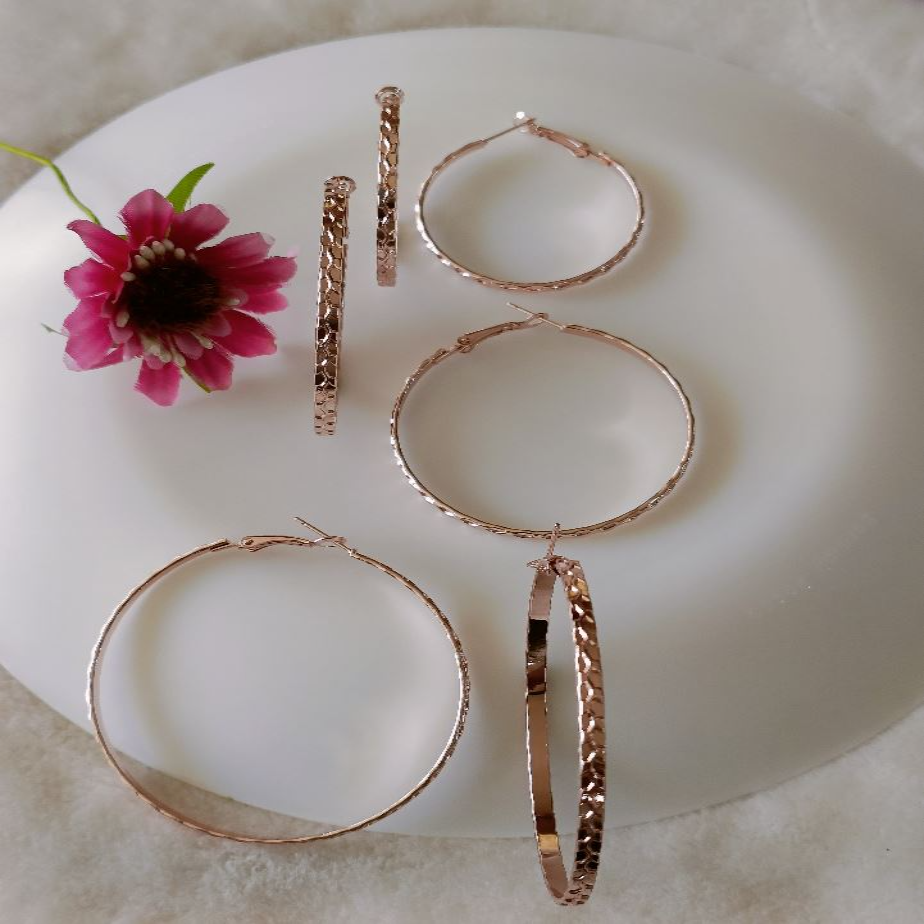 Rose Gold Plated Hoops Earrings