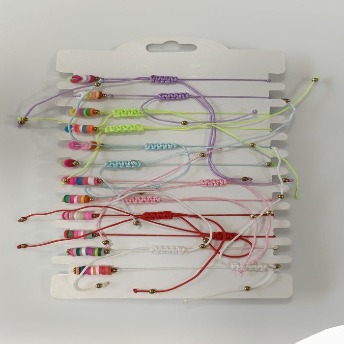 Set of 12 Colourful Multiple Designed Adjustable Kids Bracelet