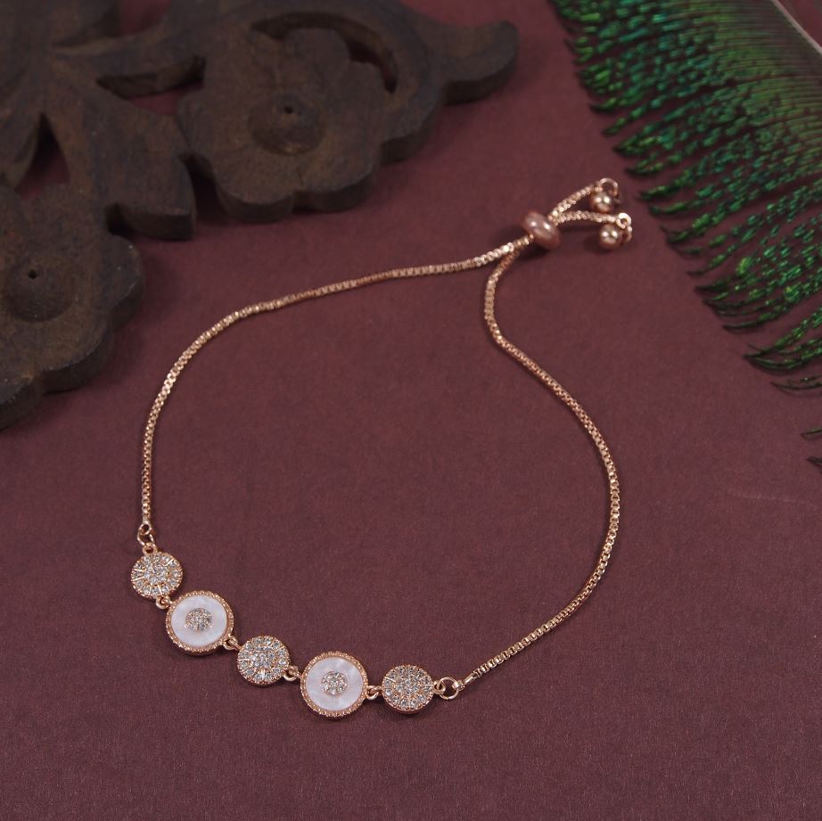 Korean Gold/Silver/Rosegold Plated Opal CZ stone Adjustable Bracelet