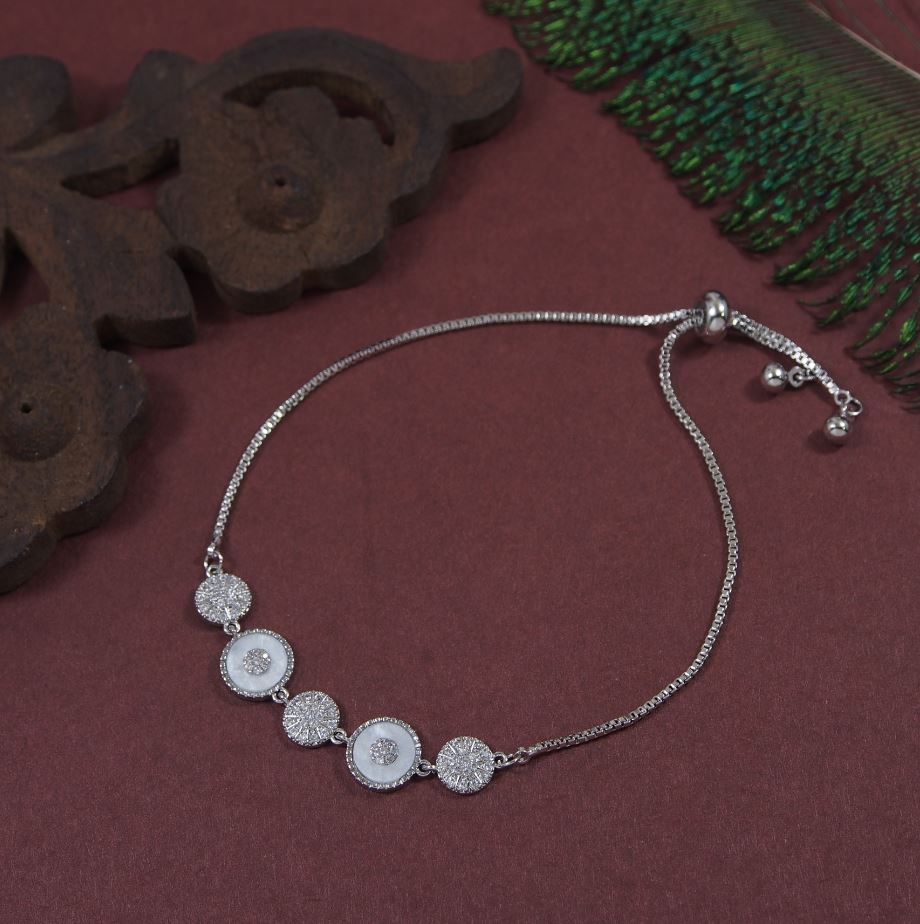 Korean Gold/Silver/Rosegold Plated Opal CZ stone Adjustable Bracelet