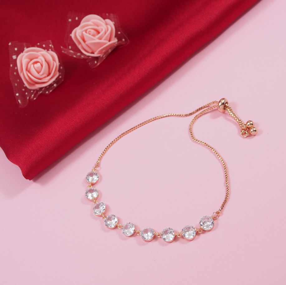 Korean Gold/Rosegold/Silver Plated CZ Adjustable Bracelet