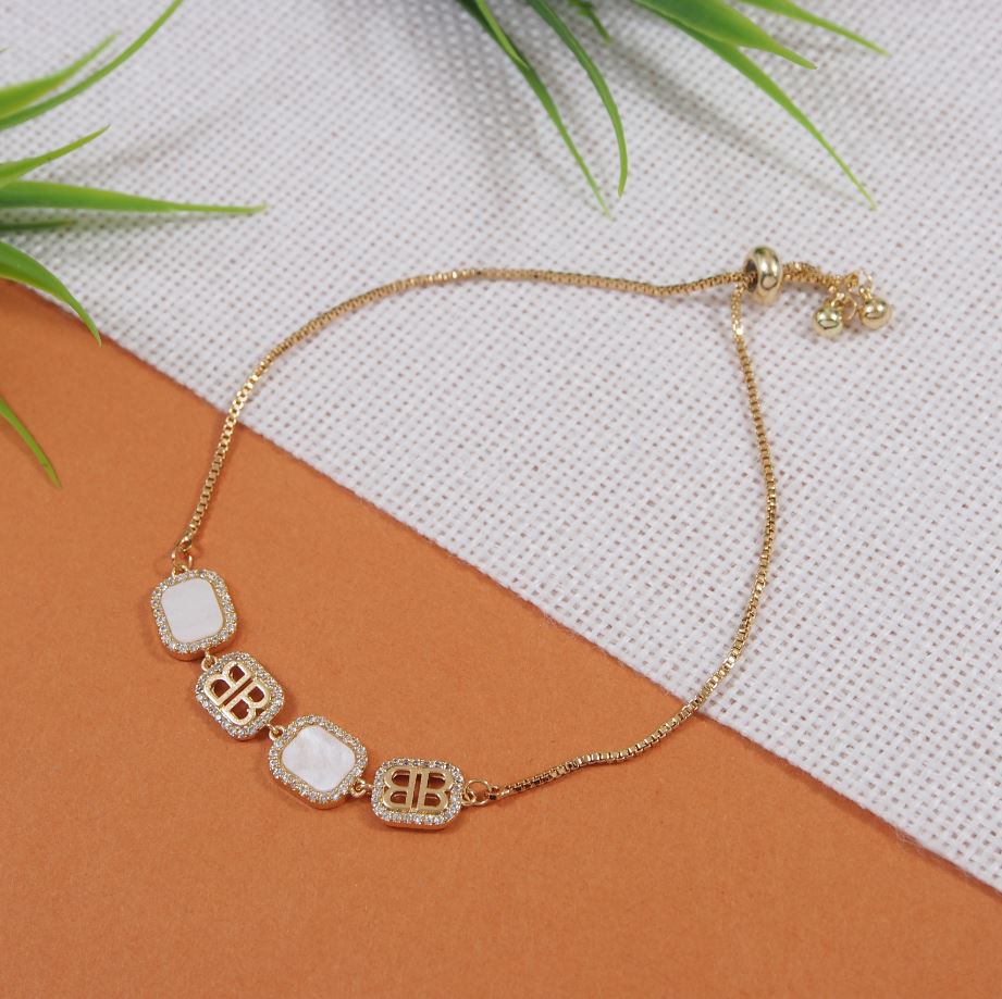 Korean Gold/Silver/Rosegold Plated Dual B letter Adjustable Bracelet