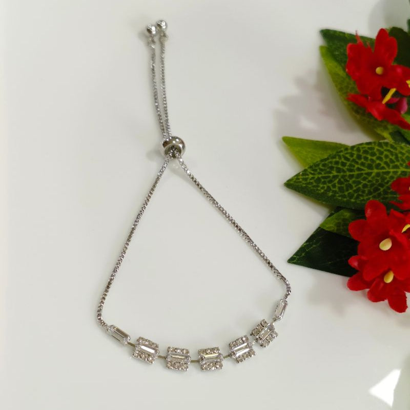 Korean Gold/Silver Plated Cubic Zicronia Adjustable Bracelet