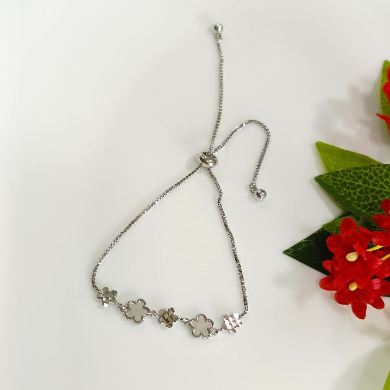 Korean Gold/Silver Plated White Shell Floral Adjustable Bracelet
