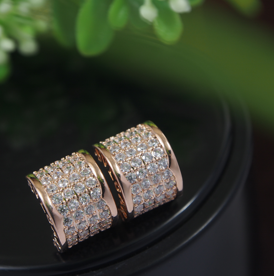 Korean Gold/Silver/Rosegold Plated CZ Stud Earring