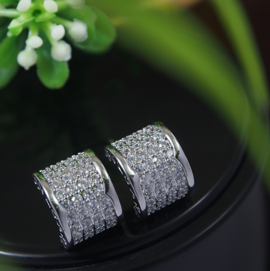 Korean Gold/Silver/Rosegold Plated CZ Stud Earring