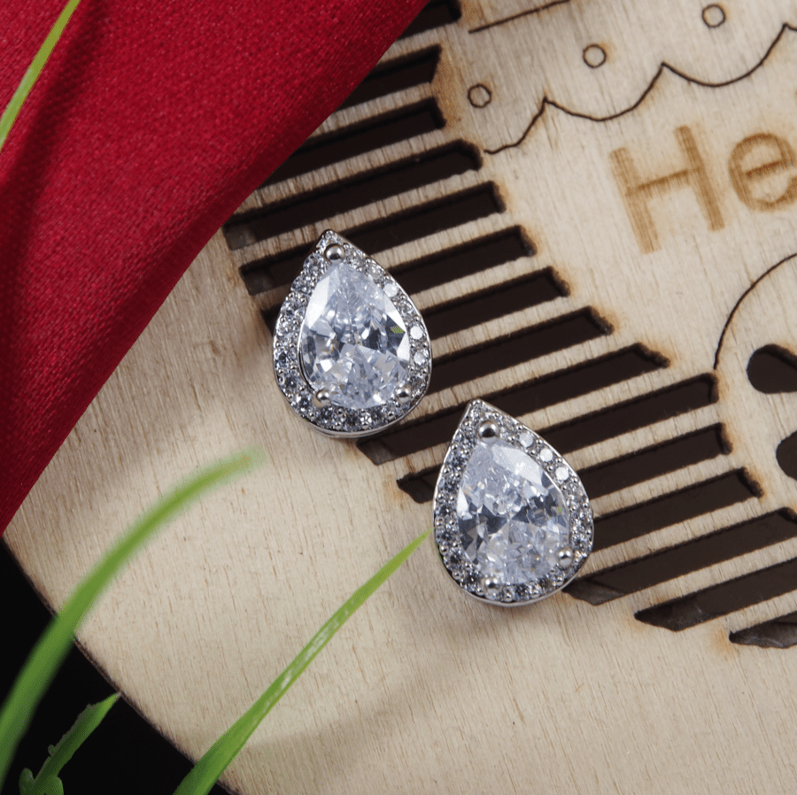 Korean Gold/Silver/Rosegold Plated Tear Drop Shaped Stud Earring