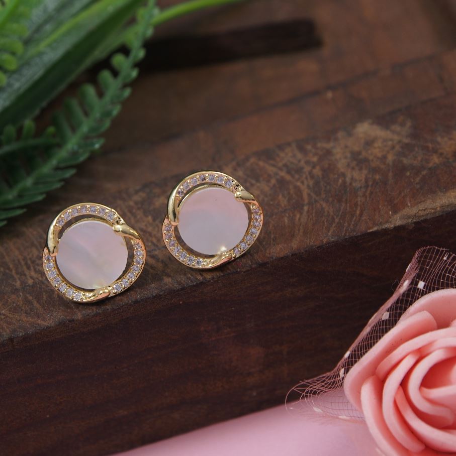 Korean Gold/Silver/Rosegold Plated Floral Design Stud Earring