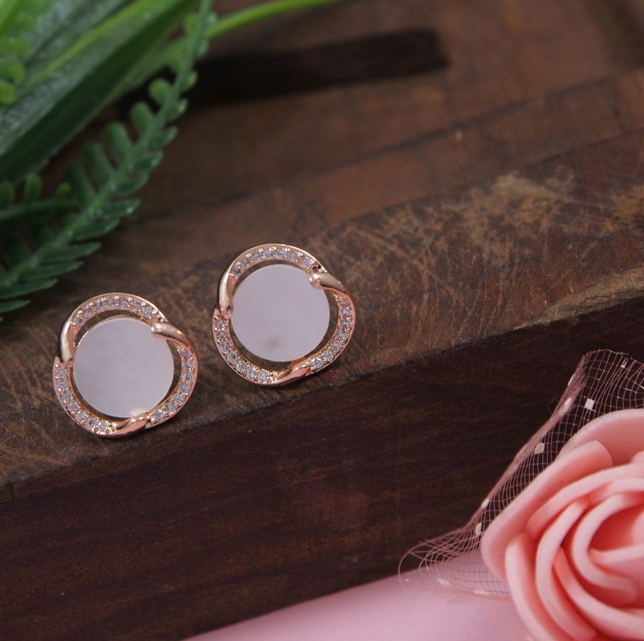 Korean Gold/Silver/Rosegold Plated Floral Design Stud Earring