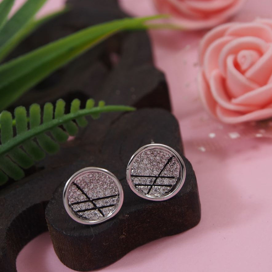 Korean Gold/Silver/Rosegold Plated Round Shaped stud Earring