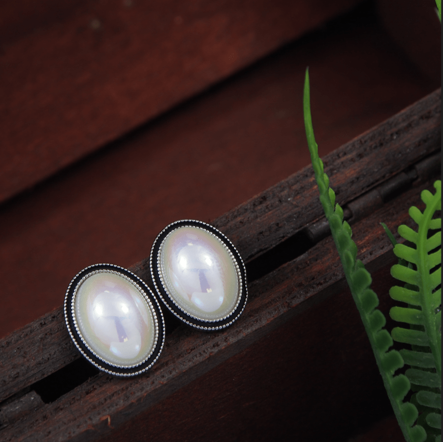 Korean Gold/Silver/Rosegold Plated oval Shaped Drop Earring