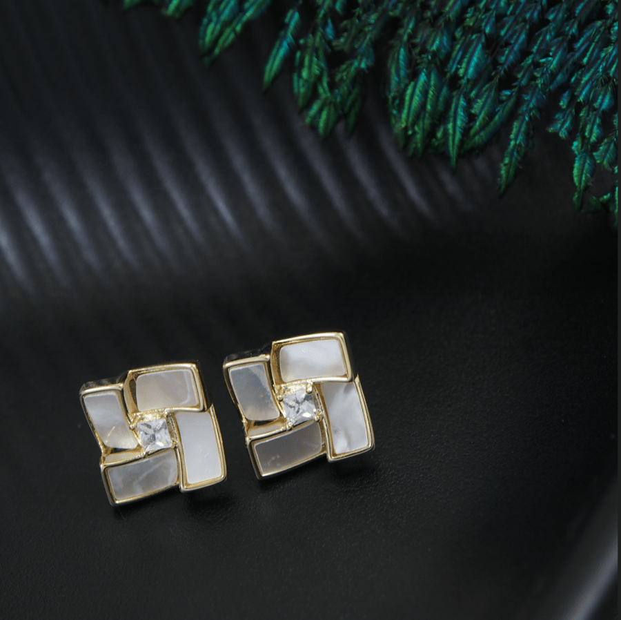 Korean Gold/Silver/Rosegold Plated Square Shaped Stud Earring