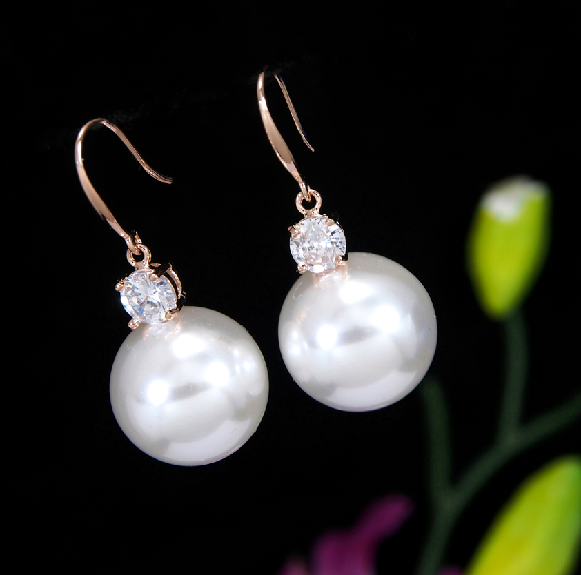 Korean Gold/Silver/Rosegold Plated Pearl Drop Earring