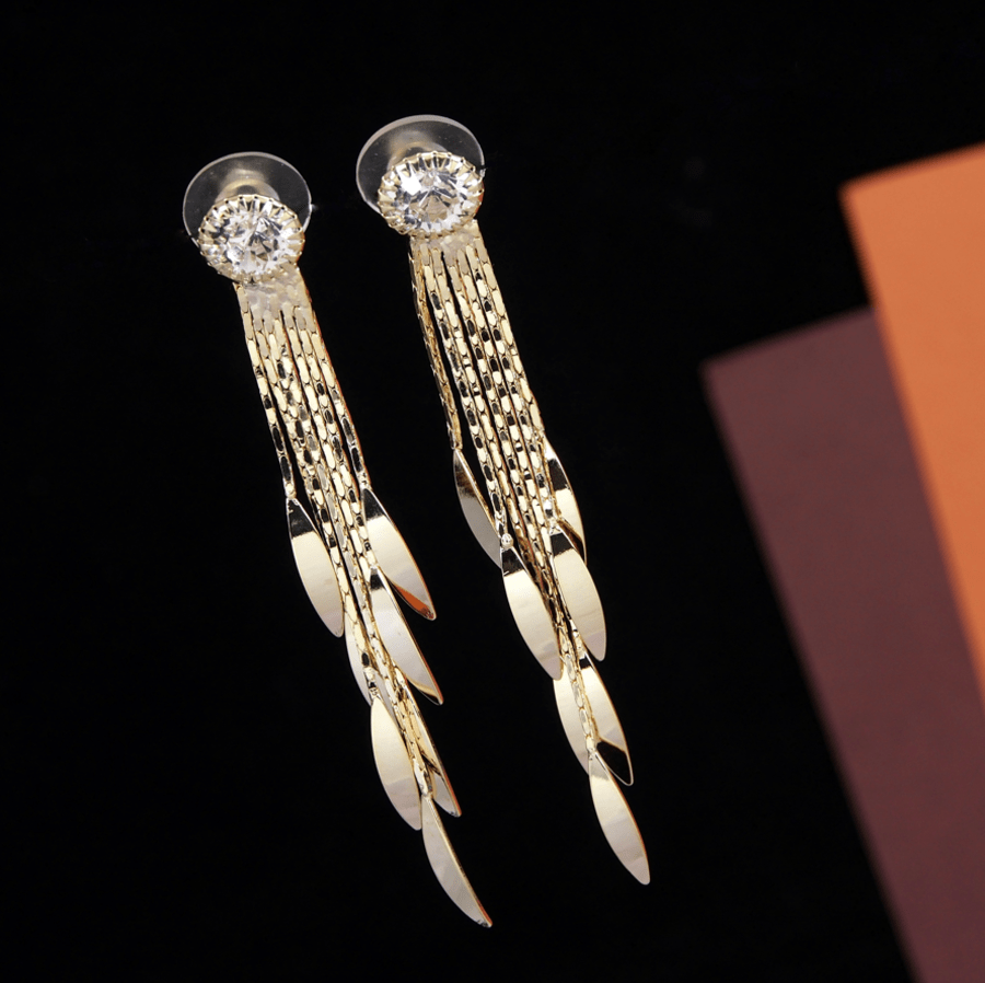 Korean Gold/Silver/Rosegold Plated Long Chain Earring