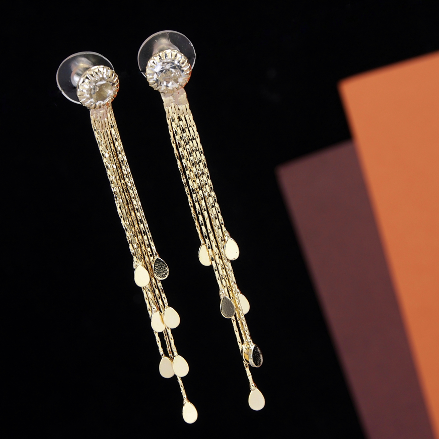 Korean Gold/Silver/Rosegold Plated Long Chain Earring