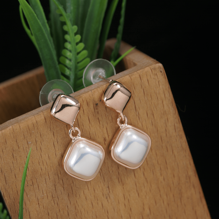 Korean Gold/Silver/Rosegold Plated Square Shaped Drop Earring