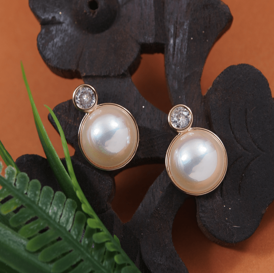 Korean Rosegold/Silver Plated Opal Pearl Stud Earring