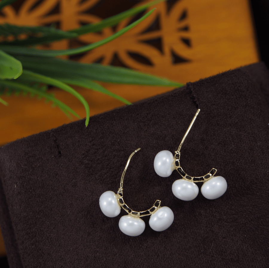 Korean Gold/Silver/Rosegold Plated Pearl Earring