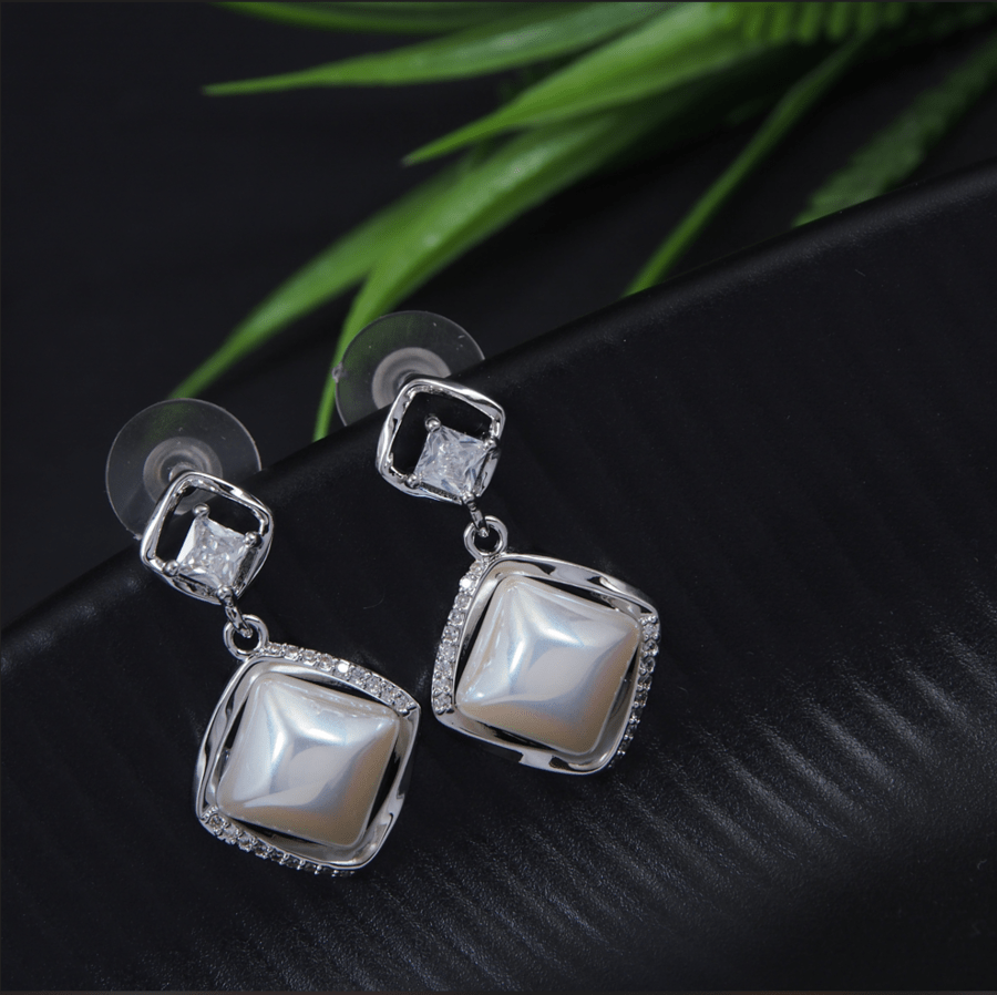 Korean Gold/Silver/Rosegold Plated Square Shaped Drop Earring