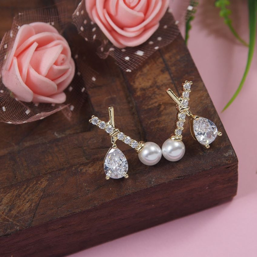 Korean Gold/silver/Rosegold Plated X shaped Fancy Stud Earring