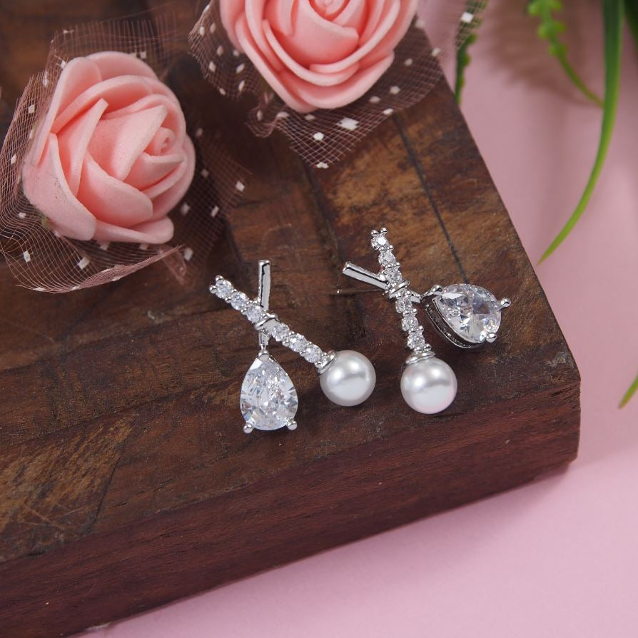 Korean Gold/silver/Rosegold Plated X shaped Fancy Stud Earring