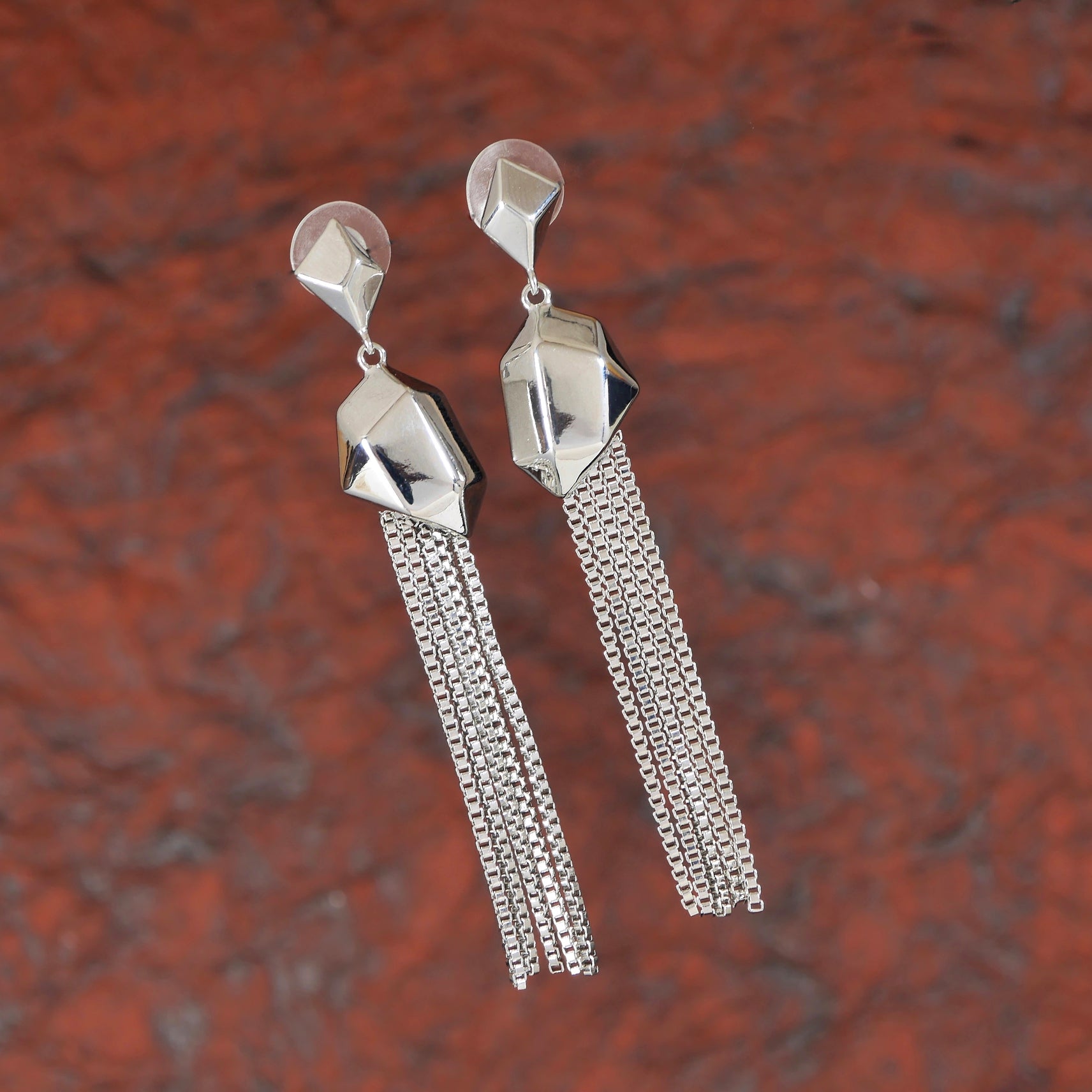 Korean Silver Plated Chain Dangler Earring