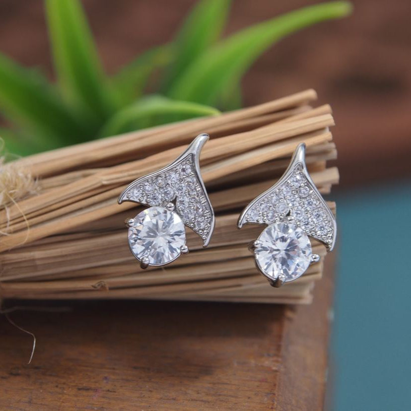 Korean Pearl White Stone Earring