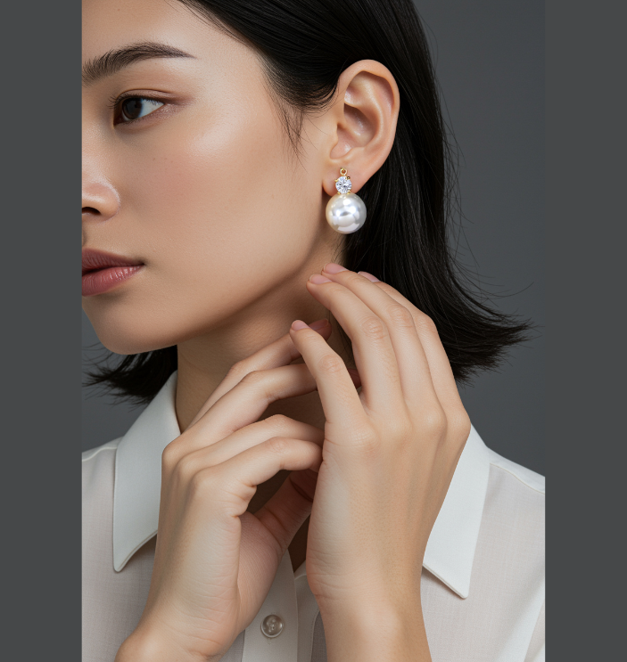 Korean Gold/Silver/Rosegold Plated Pearl Drop Earring