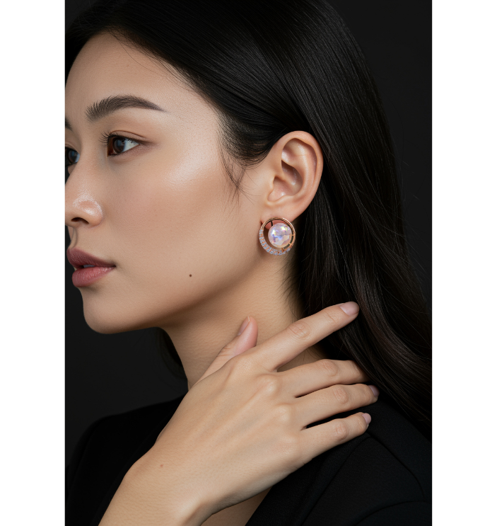 Korean Gold/Silver/Rosegold Plated Elegant Exquisite CZ Pearl Earring