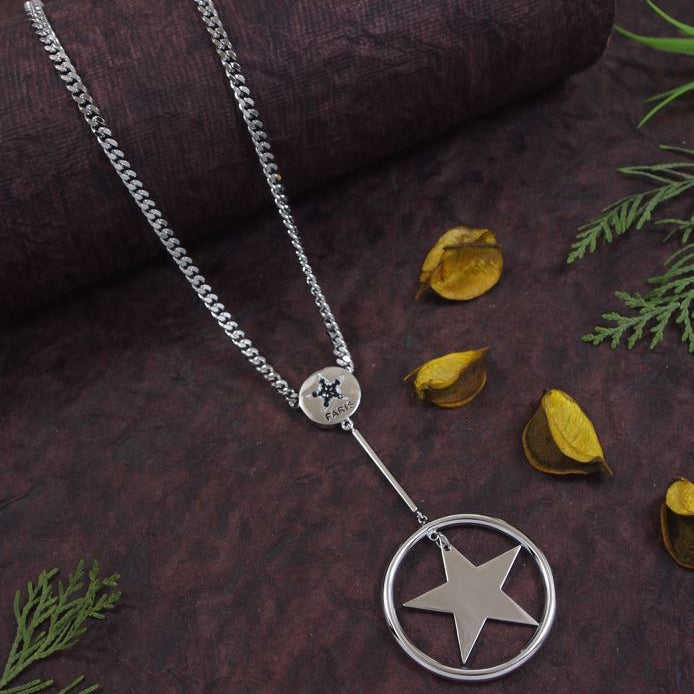 Paris Star Pendent Long Chain Necklace