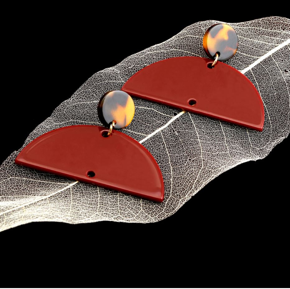 Geometrical Shaped Resin Drop Earring