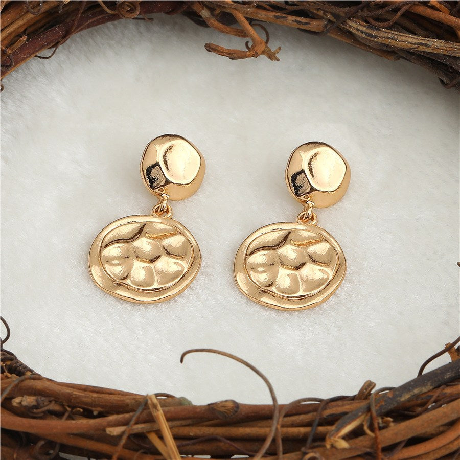 ( Pack Of 3 ) Gold Plated Hand Crafted Round Shaped Drop Earring